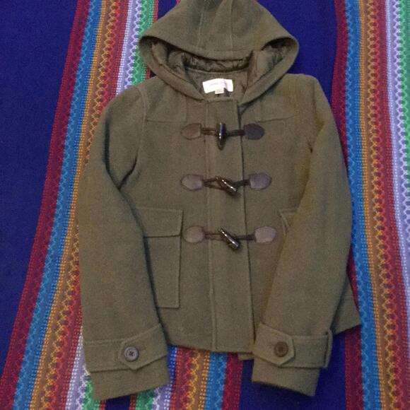 Stylish Olive Green Hooded Jacket - Picture 1 of 8